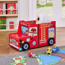 Liberty House Toys Kids Fire Engine Toy Box in Red - thumbnail 2