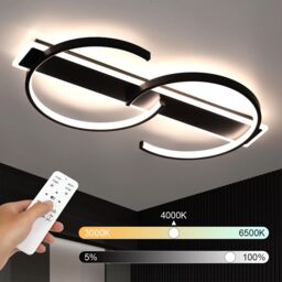 VOGREX Modern Lamp LED Ceiling Light Chandelier Lights Living Room Dining Room Bedroom in Black - thumbnail 3