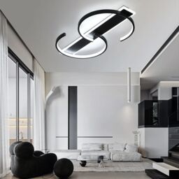 VOGREX Modern Lamp LED Ceiling Light Chandelier Lights Living Room Dining Room Bedroom in Black - thumbnail 9