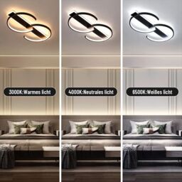 VOGREX Modern Lamp LED Ceiling Light Chandelier Lights Living Room Dining Room Bedroom in Black - thumbnail 7