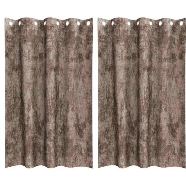 Berkfield Home Grommet Curtains Cappuccino Polyester 140 x 175 cm in Brown - image 1