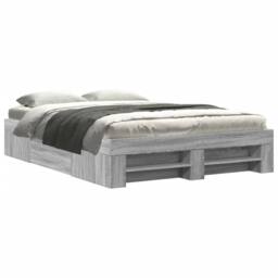 Berkfield Home Durable Bed Frame Frame Grey Sonoma 120x190 cm Small Double Wood - thumbnail 3