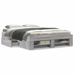 Berkfield Home Durable Bed Frame Frame Grey Sonoma 120x190 cm Small Double Wood - thumbnail 4