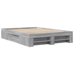 Berkfield Home Durable Bed Frame Frame Grey Sonoma 120x190 cm Small Double Wood - thumbnail 1