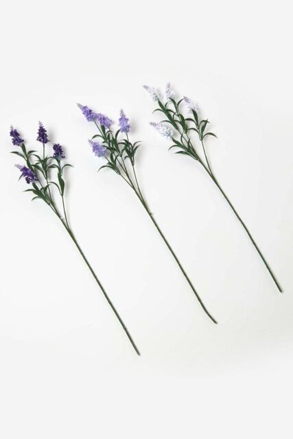 Homescapes Artificial Lavander Spray Single Stem Set of 3, 68cm - image 1
