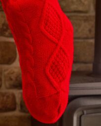 Dibor Set of 4 Traditional Red Chunky Knit Xmas Gift Christmas Stocking - Size: 4 Pack - thumbnail 3