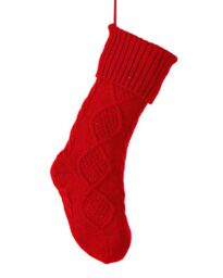 Dibor Set of 4 Traditional Red Chunky Knit Xmas Gift Christmas Stocking - Size: 4 Pack - thumbnail 2