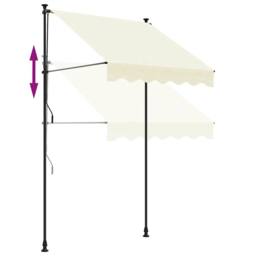 Berkfield Home Retractable Awning Cream 200x150 cm Fabric & Steel - thumbnail 7