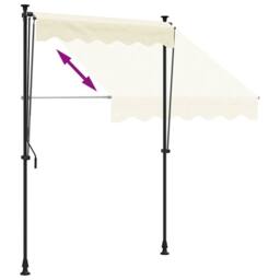 Berkfield Home Retractable Awning Cream 200x150 cm Fabric & Steel - thumbnail 6