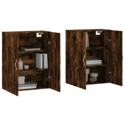 Berkfield Home Wall Mounted Cabinets 2 pcs Smoked Oak 69.5x34x90 cm in Brown - thumbnail 3