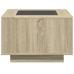 Berkfield Home Decorative Coffee Table with LED Sonoma Oak 60x60x40 cm Engineere in Light Brown - Size: 60 x 60 x 40 cm - thumbnail 6