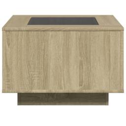 Berkfield Home Decorative Coffee Table with LED Sonoma Oak 60x60x40 cm Engineere in Light Brown - Size: 60 x 60 x 40 cm - thumbnail 7