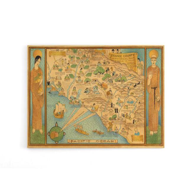 "Artery8 Map Ames 1929 Historic California County Canvas Wall Art Print - Size: W18"" x H24""" - image 1