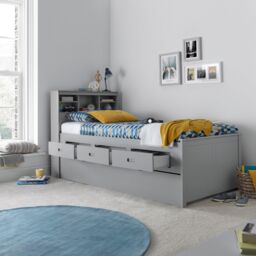 Bedmaster Veera Guest Bed With Drawers No Trundle With Orthopaedic Mattress in Grey - Size: Single - thumbnail 4