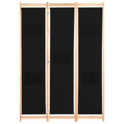 Berkfield Home 3-Panel Room Divider Black 120x170x4 cm Fabric - Size: 120 x 170 x 4 cm - thumbnail 1