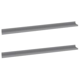 Berkfield Home Wall Shelves 2 pcs Grey 100x9x3 cm - Size: 100 x 9 x 3 cm - thumbnail 2