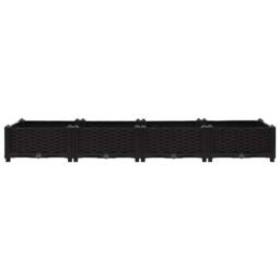 Berkfield Home Raised Bed 160x40x23 cm Polypropylene in Black - Size: 160 x 40 x 23 cm - thumbnail 4