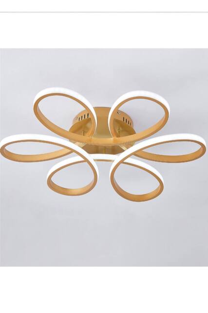 Modern Acrylic Petal LED Semi Ceiling Light in Gold - image 1