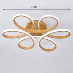 Modern Acrylic Petal LED Semi Ceiling Light in Gold - thumbnail 2