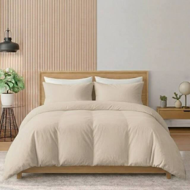 Pamposh 400TC Cotton Sateen Duvet Cover Sets - Smooth & Soft Feel in Taupe - Size: Single - image 1