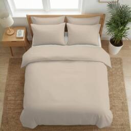 Pamposh 400TC Cotton Sateen Duvet Cover Sets - Smooth & Soft Feel in Taupe - Size: Single - thumbnail 4