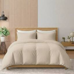 Pamposh 400TC Cotton Sateen Duvet Cover Sets - Smooth & Soft Feel in Taupe - Size: Single