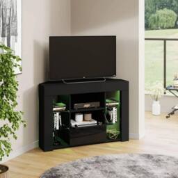 FORGEVIO Black Modern Corner TV Unit Stand - Size: 0.6m2 - thumbnail 3