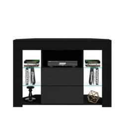 FORGEVIO Black Modern Corner TV Unit Stand - Size: 0.6m2 - thumbnail 1