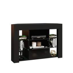 FORGEVIO Black Modern Corner TV Unit Stand - Size: 0.6m2 - thumbnail 2