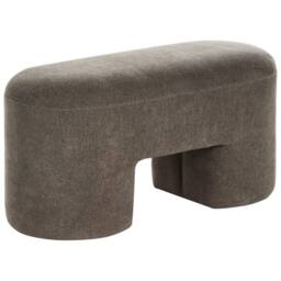 Wyld and Coco Boucle Bench Pouffe Brown - W88 x D39 x H46cm - thumbnail 3