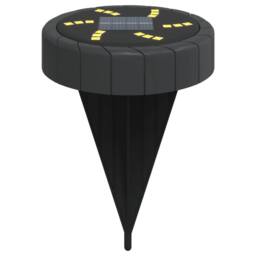 Berkfield Home Solar Ground Lights with Ground Spikes Outdoor 4 pcs Warm White in Black