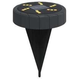 Berkfield Home Solar Ground Lights with Ground Spikes Outdoor 4 pcs Warm White in Black - thumbnail 4