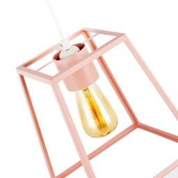 Happy Homewares Industrial Lantern Lamp Shade in Matte Pink with Square Top & Bottom - thumbnail 3