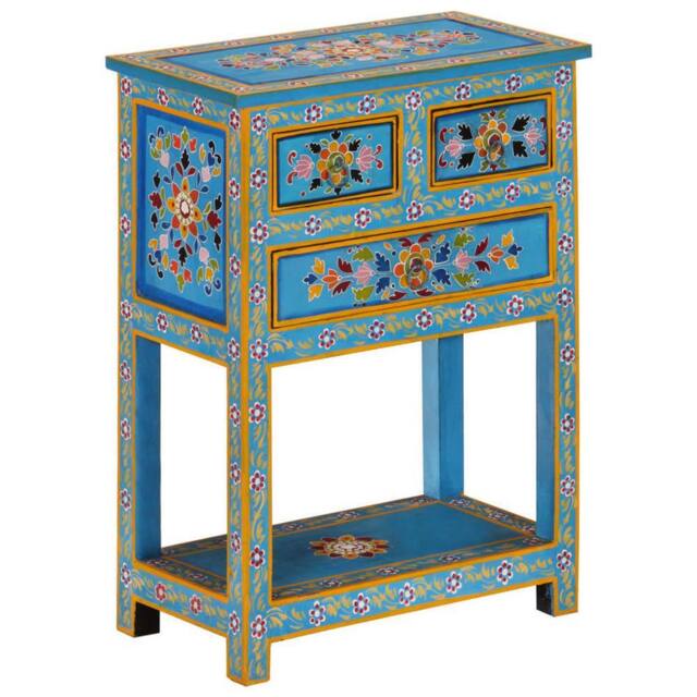 Berkfield Home Sideboard Turquoise 55x30x76 cm Solid Wood Mango - Size: 55 x 30 x 76 cm - image 1
