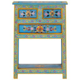Berkfield Home Sideboard Turquoise 55x30x76 cm Solid Wood Mango - Size: 55 x 30 x 76 cm - thumbnail 3