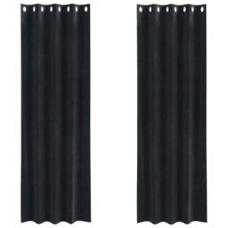 Berkfield Home Blackout Curtains with Eyelets 2 pcs Black Velvet