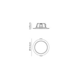 Netlighting Fusion Recessed Downlight White 14.6cm 10.8W 820lm IP44 LED - thumbnail 2