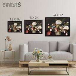 "Artery8 Rubens Peale From Nature In The Garden Framed Canvas Wall Art Print - Size: W12"" x H16""" - thumbnail 4