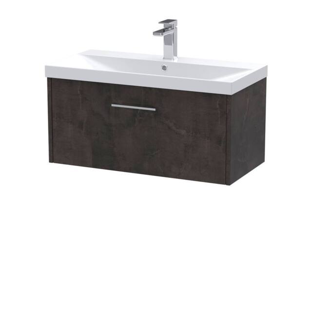Balterley Winshill Contemporary 1 Drawer Wall Hung Vanity Basin Unit, 800mm in Grey - image 1