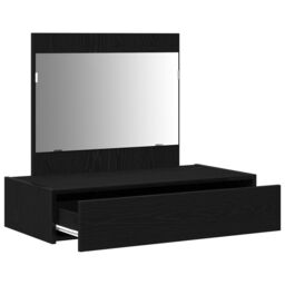 Berkfield Home Wall Hanging Dressing Table Black Oak 83x40x70 cm - Size: 83 x 40 x 70 cm - thumbnail 5