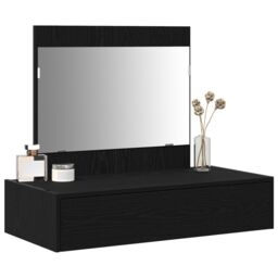 Berkfield Home Wall Hanging Dressing Table Black Oak 83x40x70 cm - Size: 83 x 40 x 70 cm - thumbnail 3