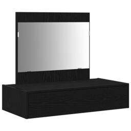 Berkfield Home Wall Hanging Dressing Table Black Oak 83x40x70 cm - Size: 83 x 40 x 70 cm - thumbnail 2