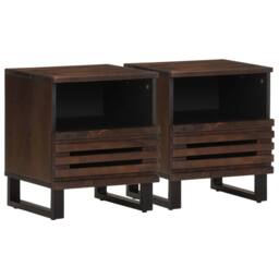 Berkfield Home Bedside Cabinets 2 pcs 40x33x46 cm Solid Wood Mango in Brown - Size: 40 x 33 x 46 cm - thumbnail 2