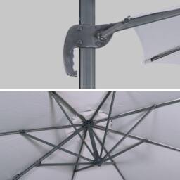 sweeek 3.5m Round Cantilever Parasol in Light Grey - thumbnail 4
