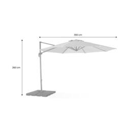 sweeek 3.5m Round Cantilever Parasol in Light Grey - thumbnail 5