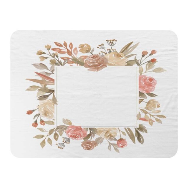 Benjamin Tate Design Flower Border Blanket in Natural - Size: 120 cm x 150 cm - image 1
