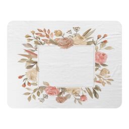 Benjamin Tate Design Flower Border Blanket in Natural - Size: 120 cm x 150 cm - thumbnail 1