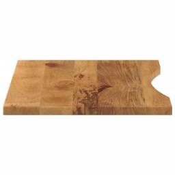 Berkfield Home Desk Top with Curve 100x60x2.5 cm Solid Wood Rough Mango in Brown - thumbnail 4