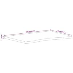 Berkfield Home Desk Top with Curve 100x60x2.5 cm Solid Wood Rough Mango in Brown - thumbnail 8