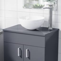 Nes Home Grey 500mm MDF Bathroom Worktop For Vanity Cabinet - thumbnail 2